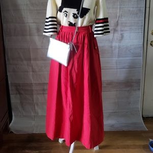 ♡Vtg♡ RalphLauren Maxi Skirt w Pleats